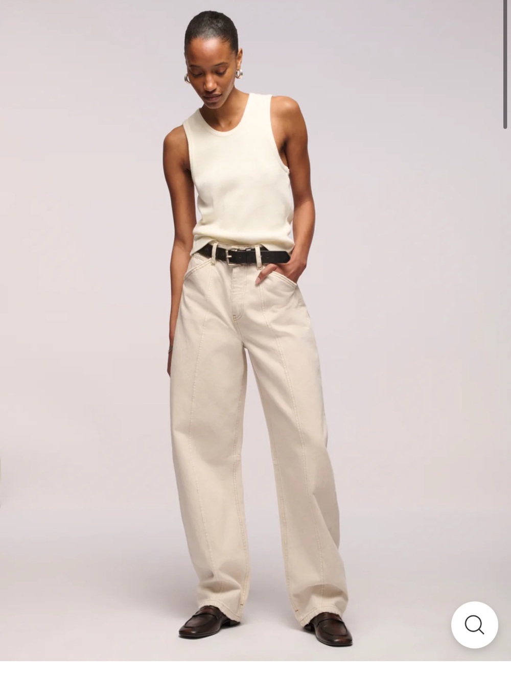 Dala Lido Flatseam barrel jeans in salt size 26